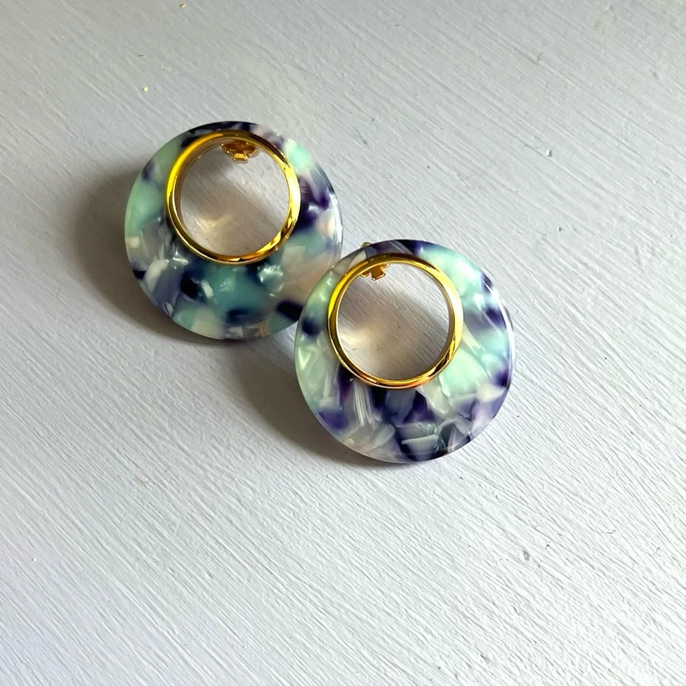kate spade Acrylic Blue Oversized Stud Earrings - Picture 5 of 7